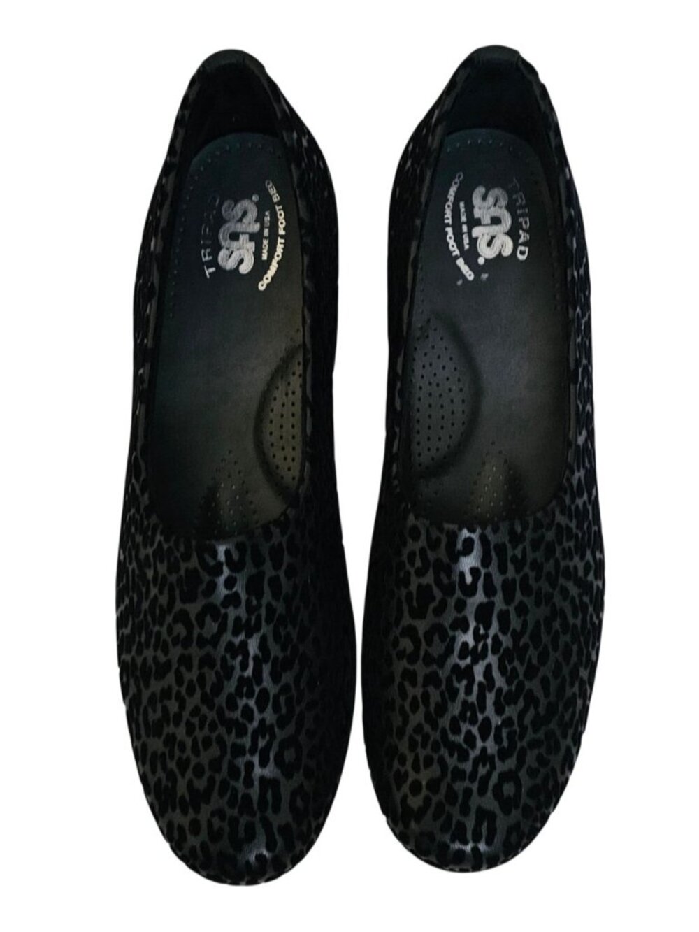 SAS Bliss Slip On Comfort Wedge, Black Leopard Women's Size 9 1/2N - Picture 3 of 15